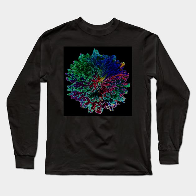 Black Panther Art - Flower Bouquet with Glowing Edges 18 Long Sleeve T-Shirt by The Black Panther